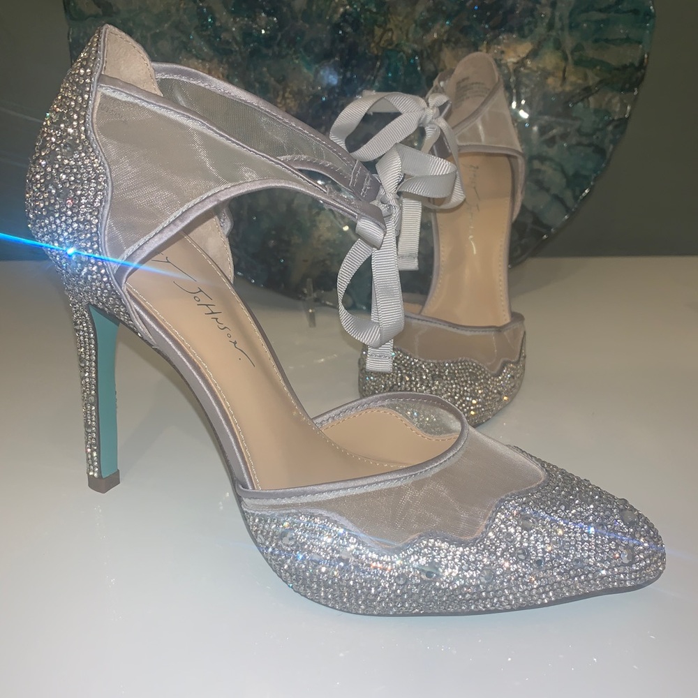 Silver Betsey Johnson Women's Iris Dress Pumps Many Sizes NEW - Picture 8 of 14